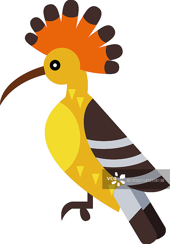 彩色小鸟戴胜鸟图标图片素材