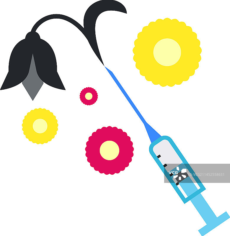 松弛花朵注射器图标图片素材