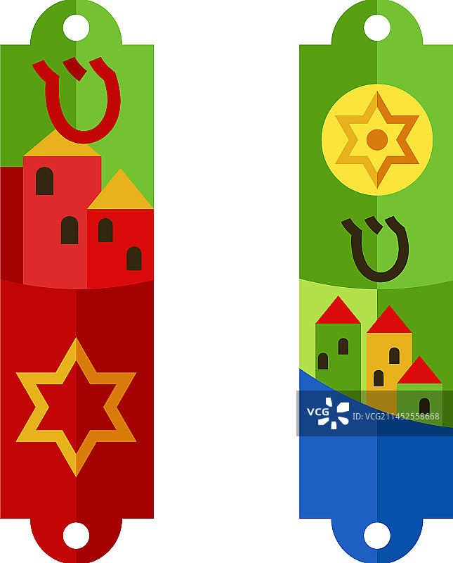 彩色门柱圣卷设计图标图片素材