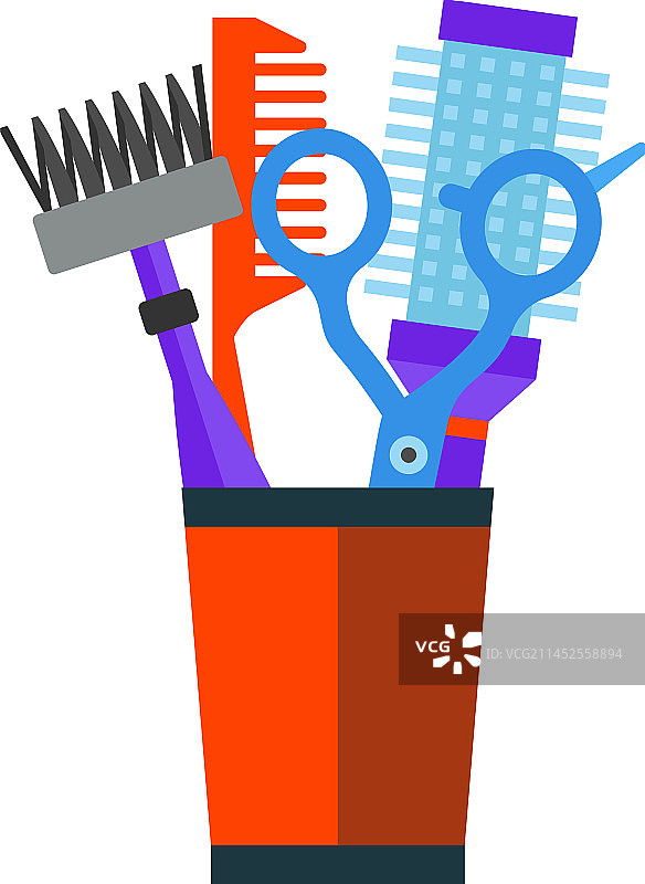 美发师梳子和剪刀图标图片素材