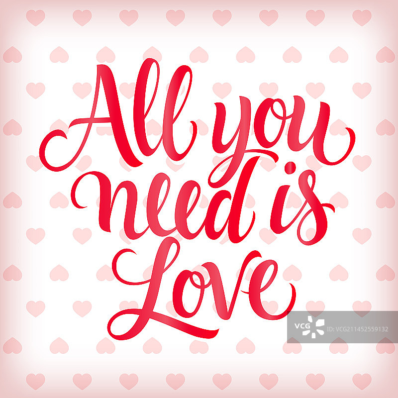 爱是全部的手写标语图片素材