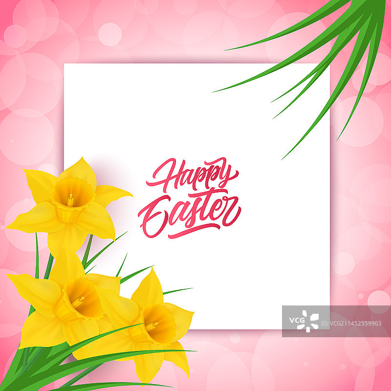 水仙花复活节字母图片素材