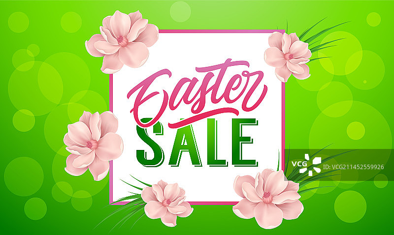 复活节促销花卉边框设计图片素材