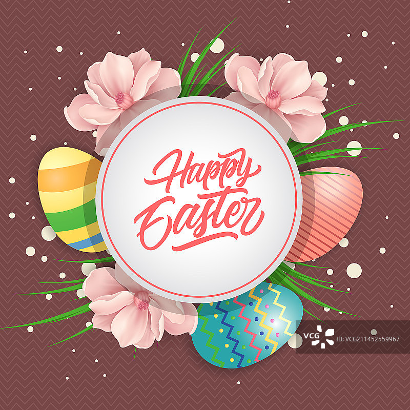 复活节快乐圆形装饰图片素材