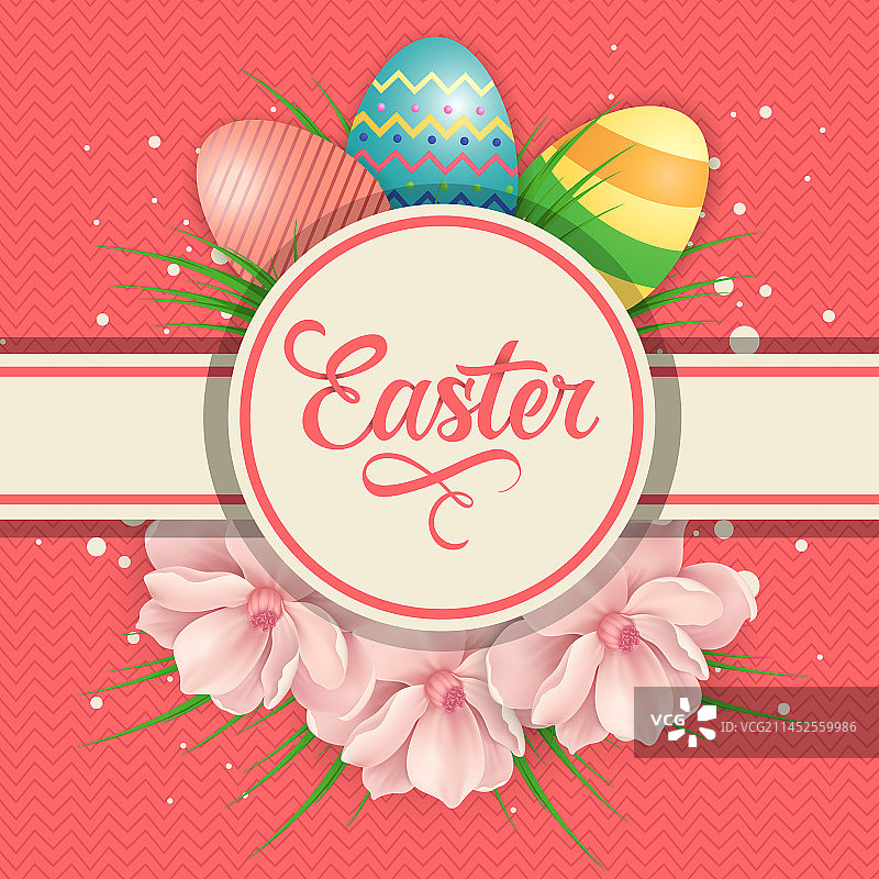 圆形复活节字母与鲜花图片素材