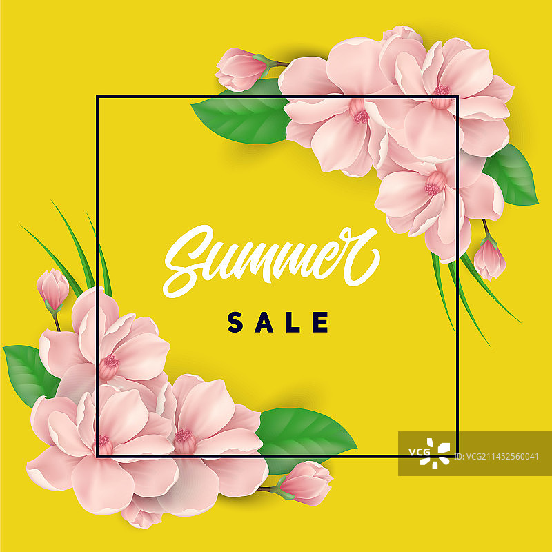 花框夏季促销字母图片素材