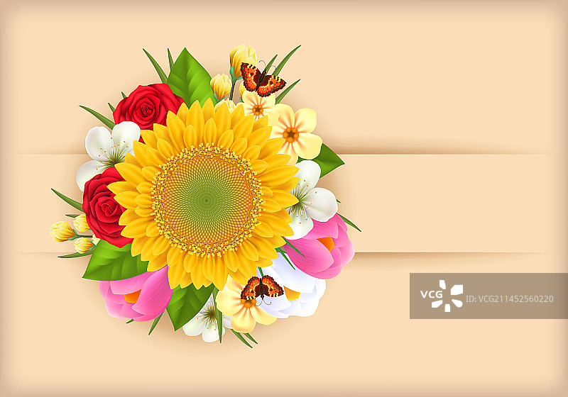 牛皮纸鲜花花束图片素材