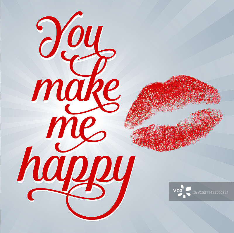 你让我快乐的字母和嘴唇印章图片素材