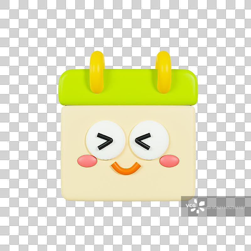 3D立体可爱表情日历图标图片素材