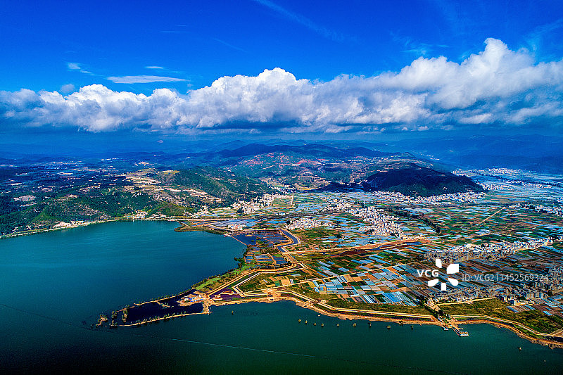 云南省玉溪市江川区星云湖湿地公园风光图片素材