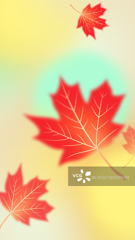 秋天秋分枫叶弥散背景分层图片素材