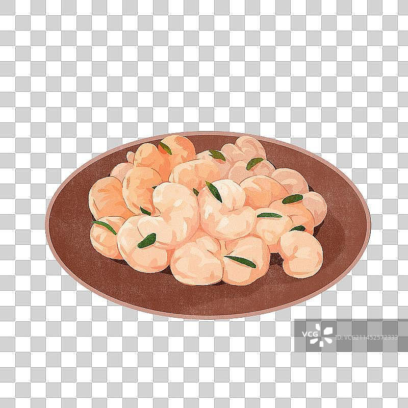 卡通浙江浙菜龙井虾仁插画图片素材
