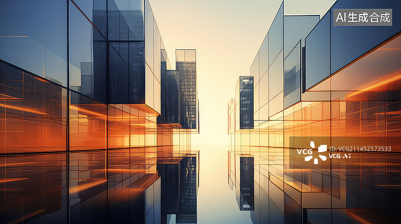 【AI数字艺术】现代化的都市建筑办公大楼图片素材