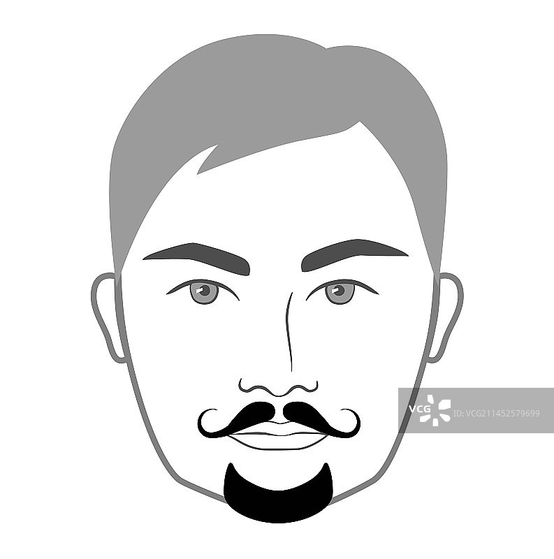 留着帝王胡的男人面部图片素材