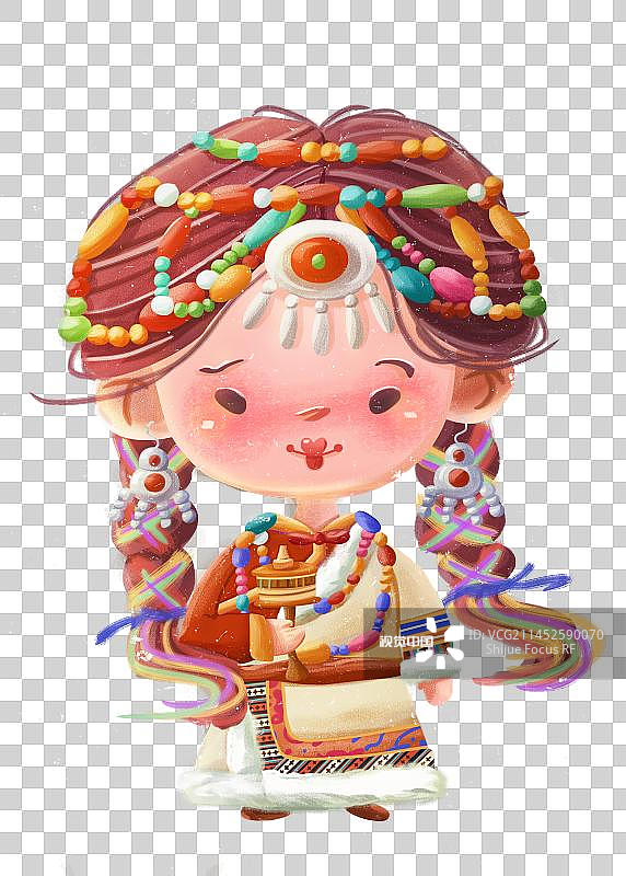 民族藏族人物插画图片素材
