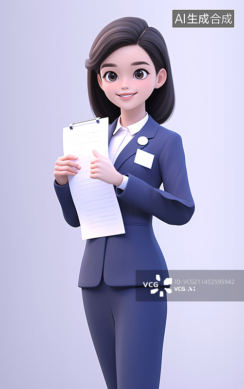 【AI数字艺术】公务员行政人员的3D人物形象图片素材