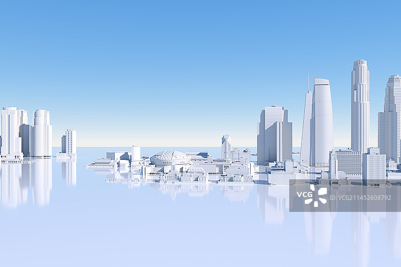 3D现代城市建筑与科技概念图片素材