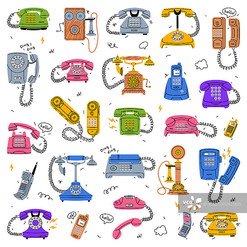 作为旧设备的复古电话图片素材
