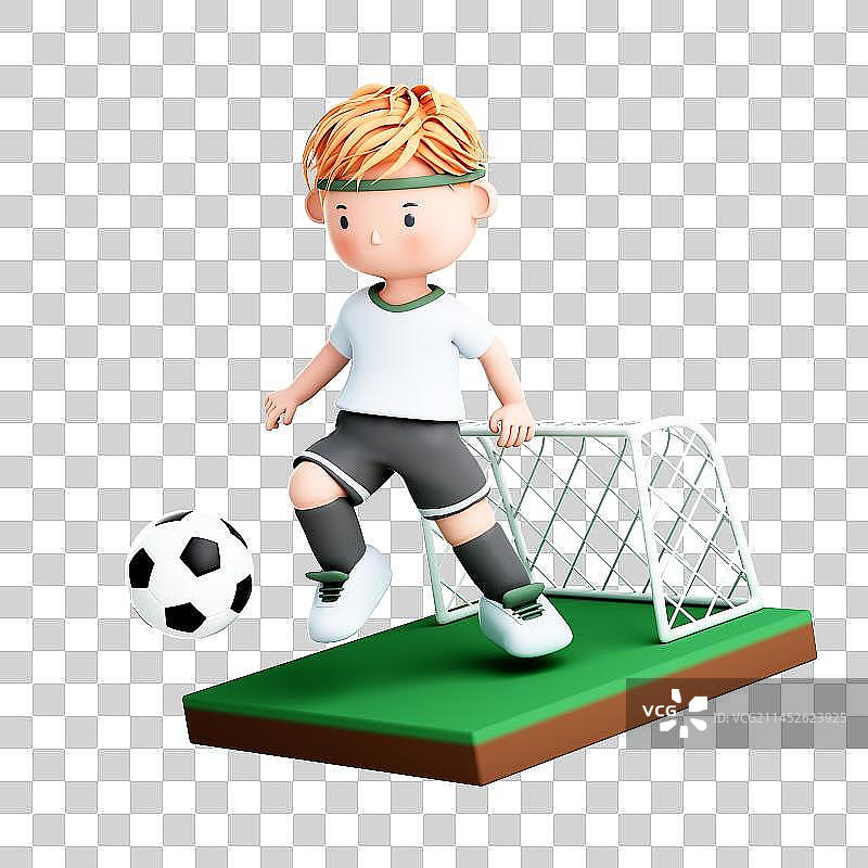 3D渲染的足球运动员图片素材