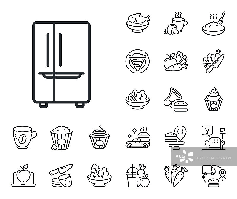 双室冰箱线性图标图片素材