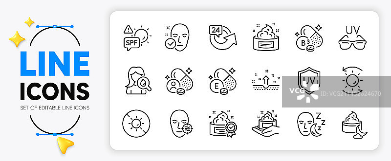 SPF防晒保护和烟酰胺维生素图片素材