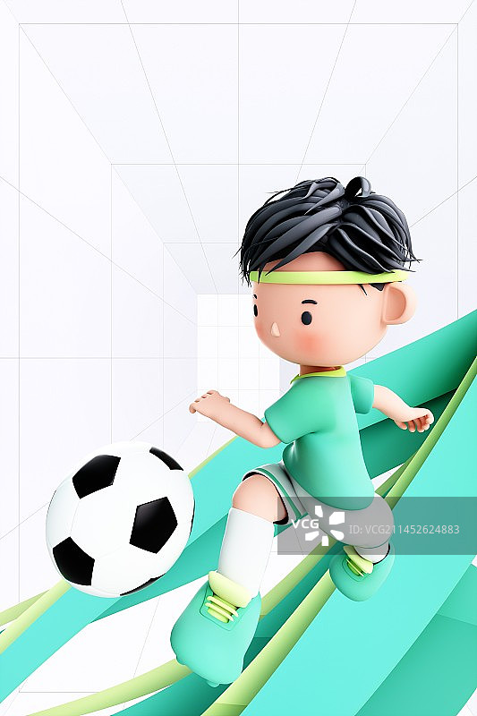 3D渲染的可爱的运动员图片素材