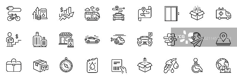 油价旅行指南针图标包图片素材