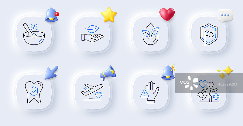 叶子有机产品和患者线图标图片素材