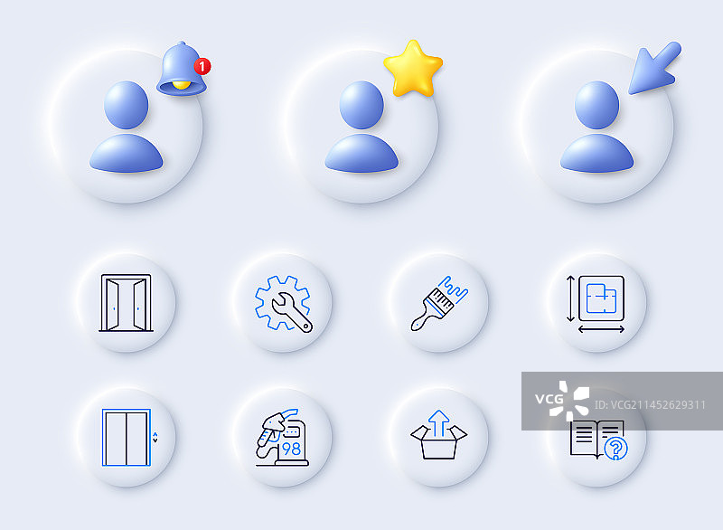 升降刷加油站网页线条图标图片素材