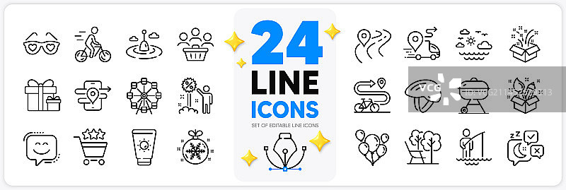 爱心眼镜摩天轮等图标集图片素材