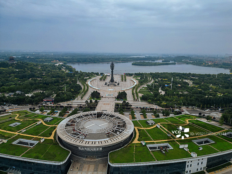 唐山 世园广场 新体育中心 会展中心 爱琴海购物公园 航拍图片素材