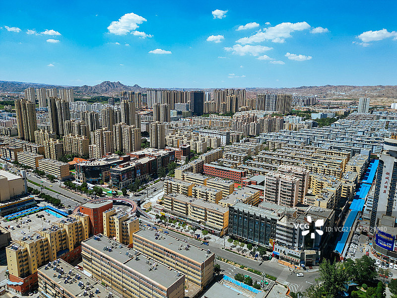 白银市 铜城商厦 金裕观澜 金鱼公园 万盛公园 地标航拍 白银区图片素材