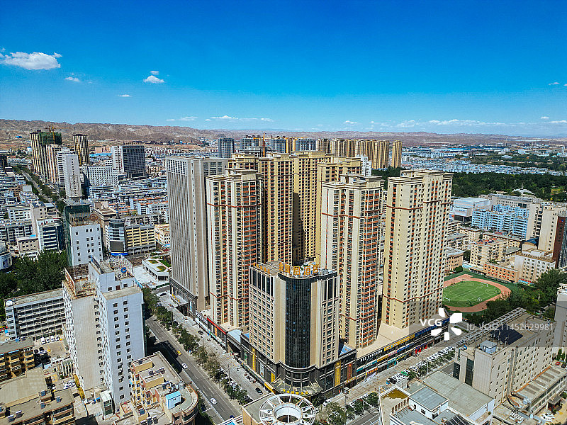 白银市 铜城商厦 金裕观澜 金鱼公园 万盛公园 地标航拍 白银区图片素材