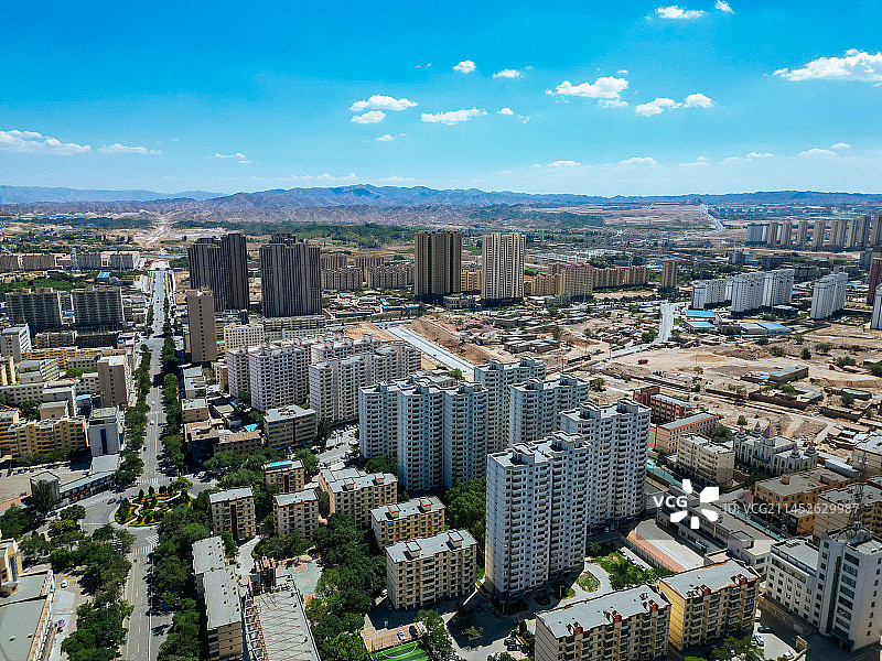 白银市 铜城商厦 金裕观澜 金鱼公园 万盛公园 地标航拍 白银区图片素材