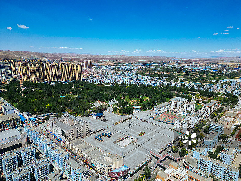 白银市 铜城商厦 金裕观澜 金鱼公园 万盛公园 地标航拍 白银区图片素材