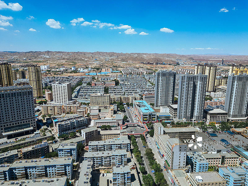 白银市 铜城商厦 金裕观澜 金鱼公园 万盛公园 地标航拍 白银区图片素材