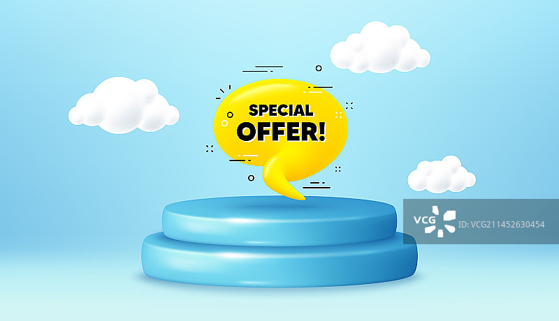 特别优惠3D气泡banner逼真黄色图片素材