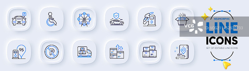 批发库存停车位和摩天轮线稿图片素材