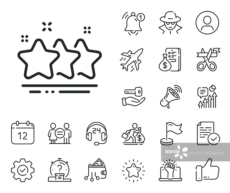 星星线形图标最佳排名标志图片素材