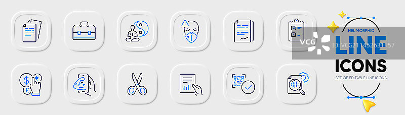 健身SEO统计和文档线性图标图片素材