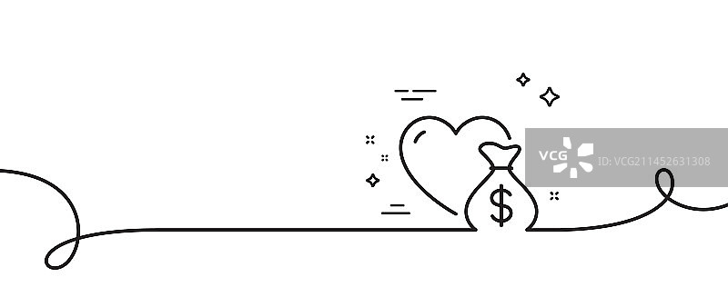 捐赠线性图标，金钱慈善标志图片素材