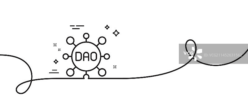 DAO线性图标：去中心化自治图片素材