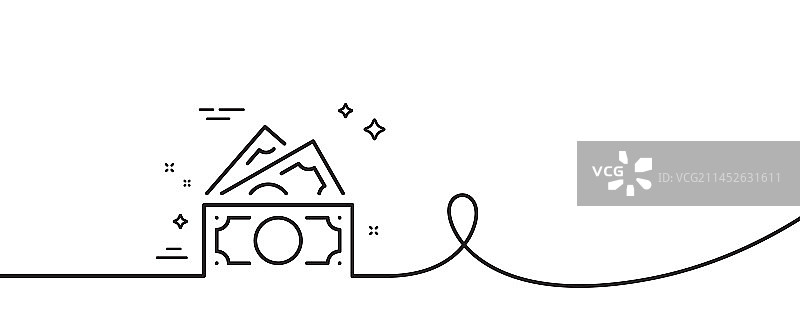 现金纸币连续线条图标图片素材