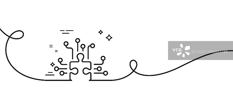 带有多种选择的拼图线性图标图片素材