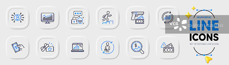 替换图表笔记本和货币审计线图片素材