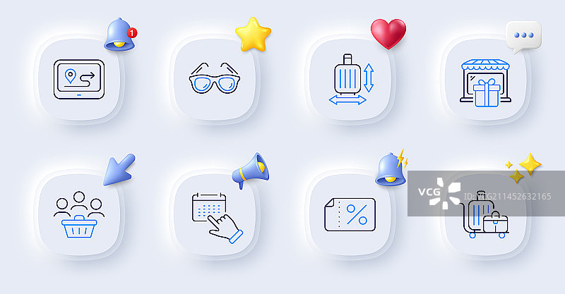 太阳镜折扣banner与行李车队图片素材