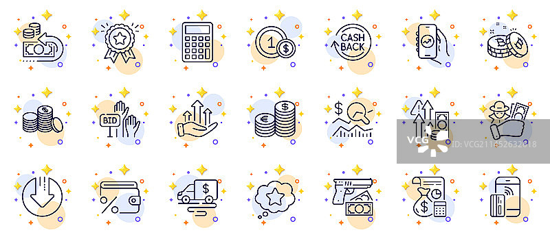 忠诚奖励、支票投资轮廓合集图片素材