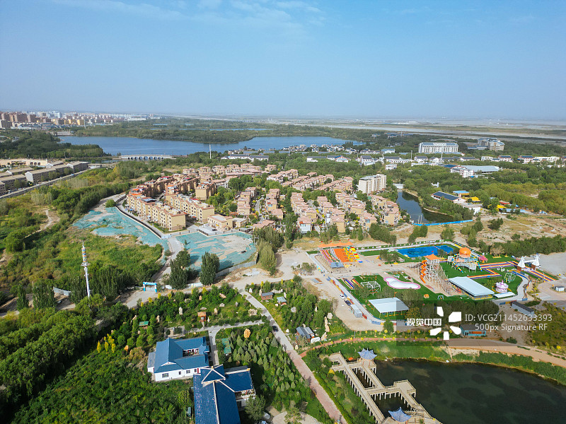 张掖 城市湿地博物馆 边塞竞技体育中心 湿地公园 甘州府城 玉水苑图片素材