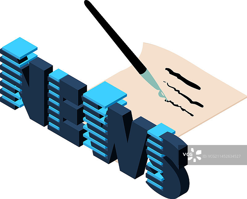 快讯图标2.5D新闻字样图片素材