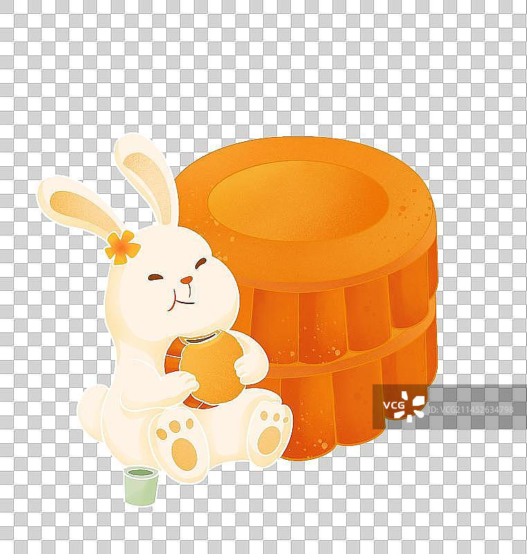 简约创意中秋兔子节日插画图片素材